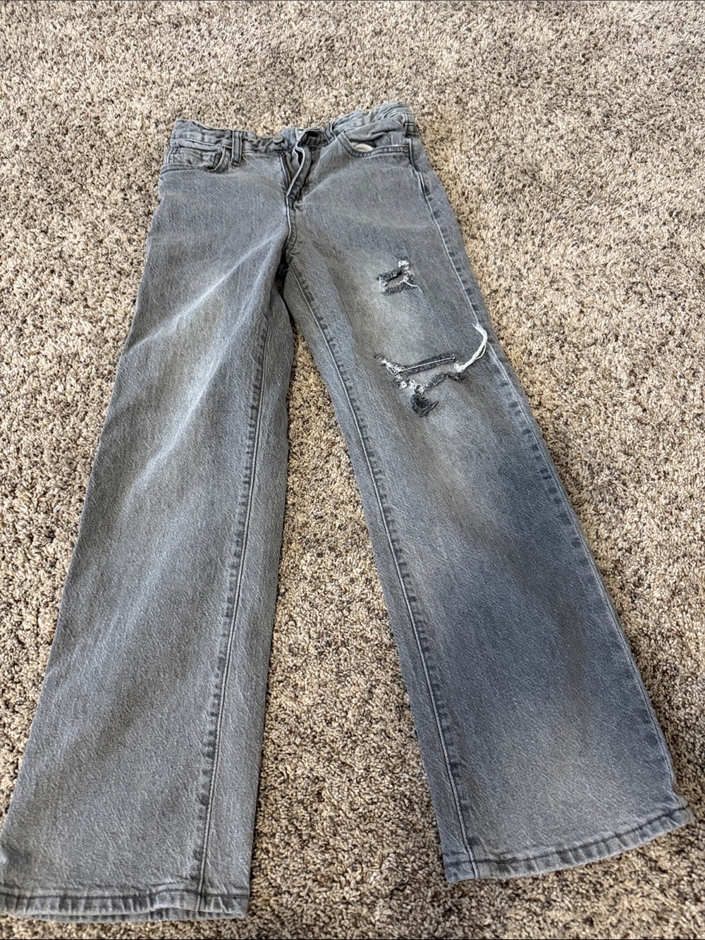 RSQ Gray Distressed Wide Leg Jeans